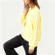 Lemon Yellow Ruffled Collar Puff Sleeve Sweater