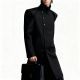 Black Structured High-Neck Wool Coat