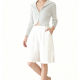 White Linen Split-Hem Shorts
