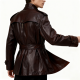 Dark Brown Leather Trench Coat